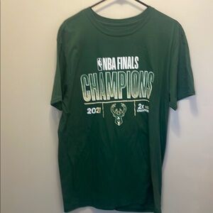 NBA Finals Champions Green T-Shirt Bucks